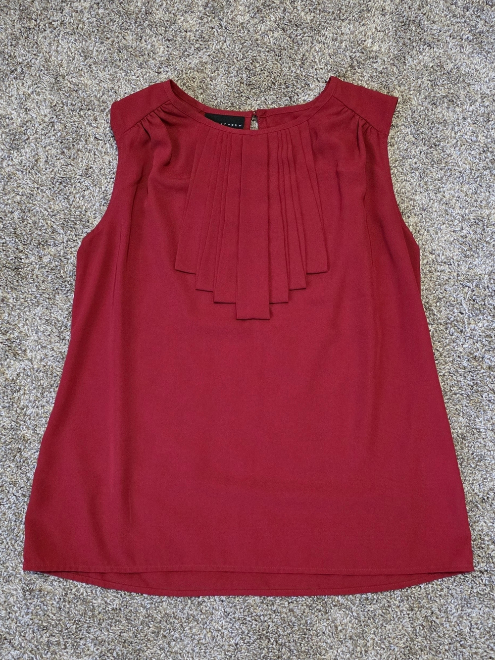 Apostrophe Sleeveless Pleated Front Camisole in Rich Red